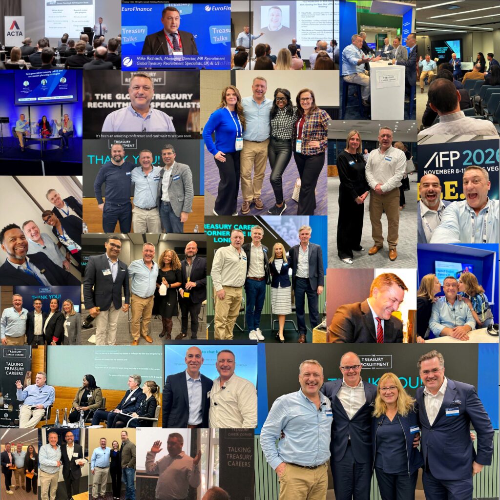 Collage of MR Recruitment's Mike Richards at treasury events and career corners.
