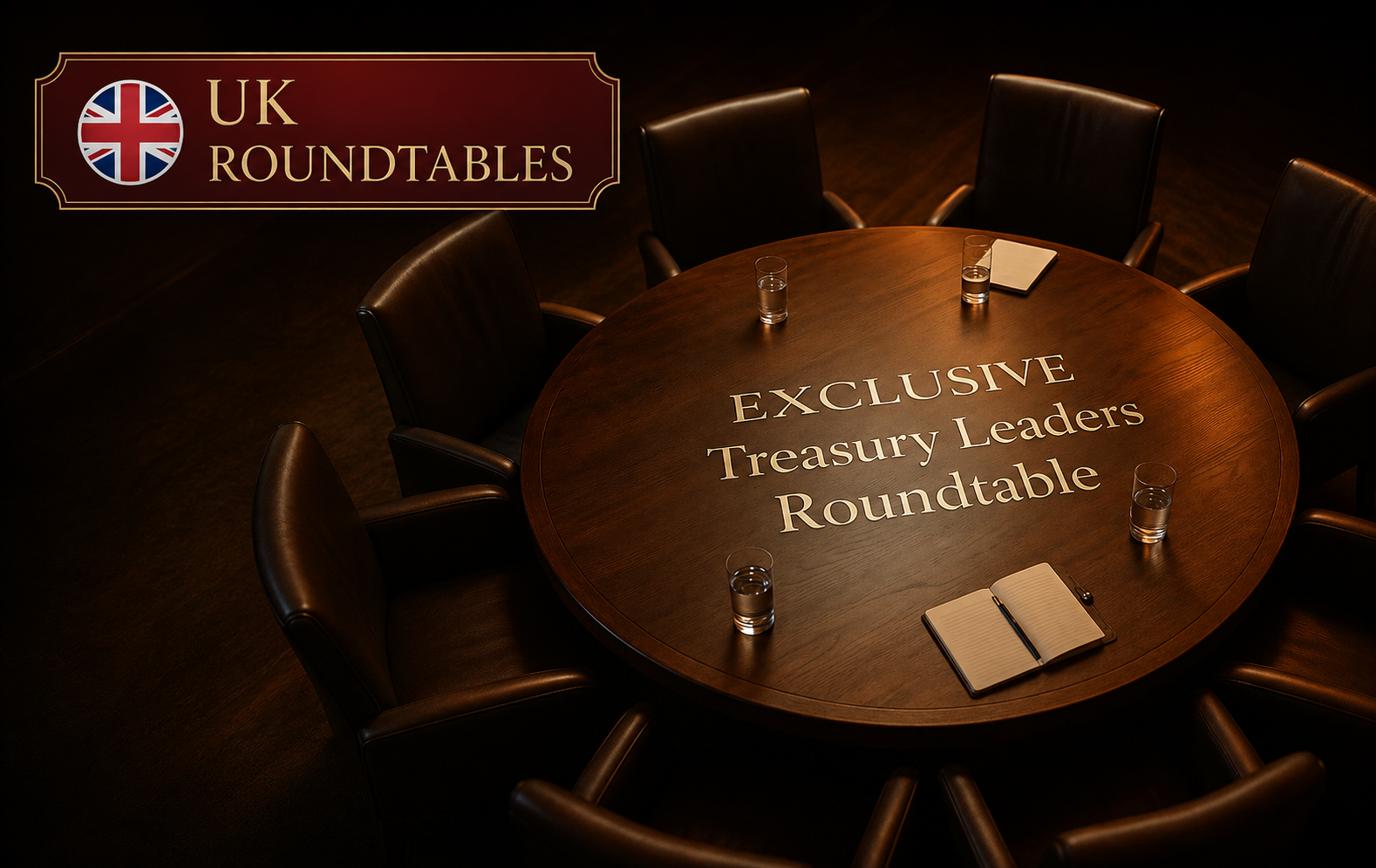 UK Roundtables: Exclusive Treasury Leaders Roundtable with empty chairs.