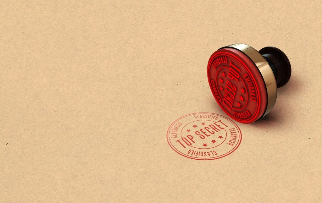 Top Secret stamp on a document, relevant for CV and recruiter advice